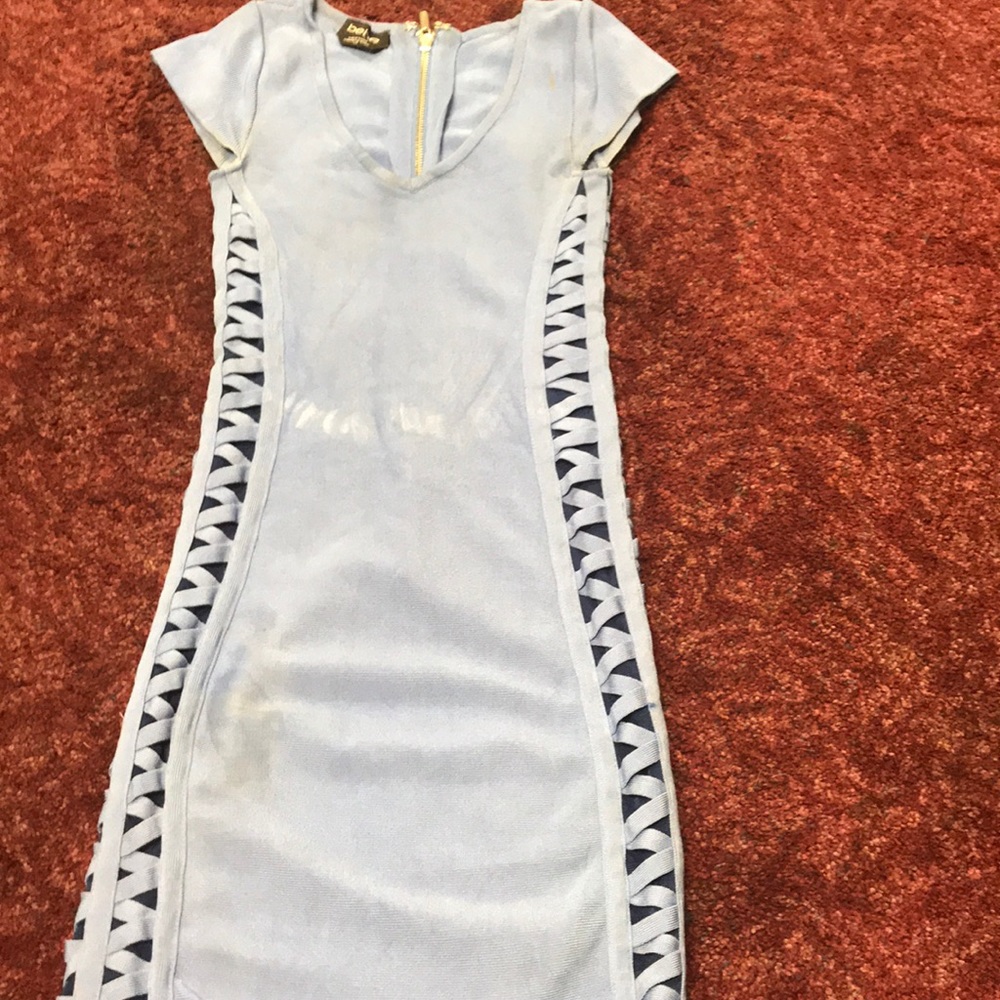 Bebe summer dress blue appendix material